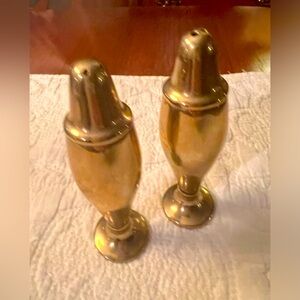 Vintage goldware salt and pepper shakers
